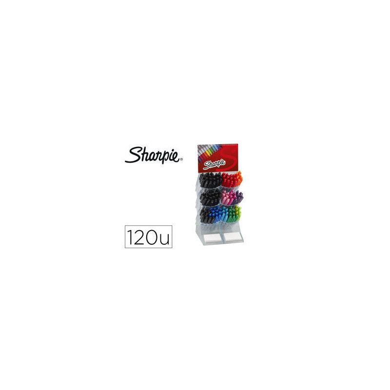 ROTULADOR SHARPIE FINE EXPOSITOR SOBREMESA DE 120 UNIDADES COLORES SURTIDOS