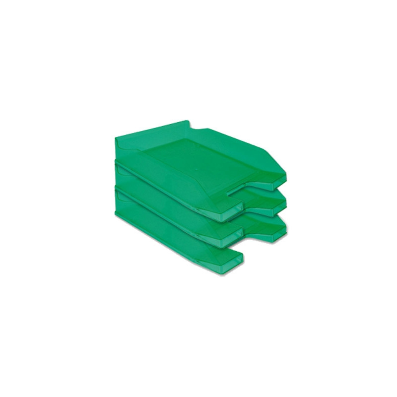 BANDEJA SOBREMESA PLASTICO Q-CONNECT VERDE TRANSPARENTE 240X70X340 MM