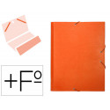 CARPETA CLASIFICADORA LIDERPAPEL 12 DEPARTAMENTOS FOLIO PROLONGADO CARTON FORRADO NARANJA