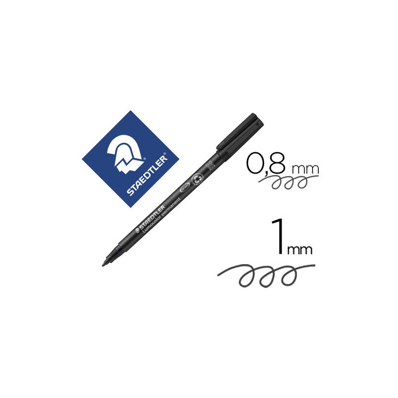 ROTULADOR STAEDTLER LUMOCOLOR RETROPROYECCION PUNTA DE FIBRAPERMANENTE 317-9 NEGRO PUNTA MEDIA REDON