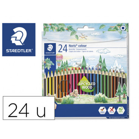 LAPICES DE COLORES STAEDTLER WOPEX ECOLOGICO 24 COLORES EN CAJA DE CARTON