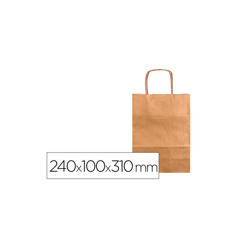 BOLSA KRAFT Q-CONNECT NATURAL ASA RETORCIDA 240X100X310 MM