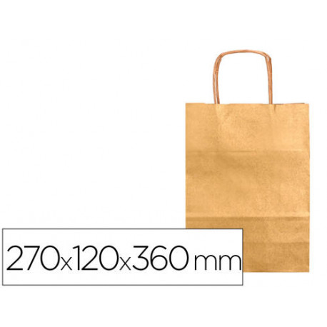 BOLSA KRAFT Q-CONNECT ORO ASA RETORCIDA 270X120X360 MM