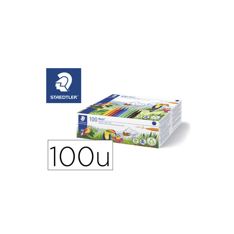 ROTULADOR STAEDTLER NORIS 326 SCHOOL PACK DE 100 UNIDADES COLORES SURTIDOS 10 X COLOR