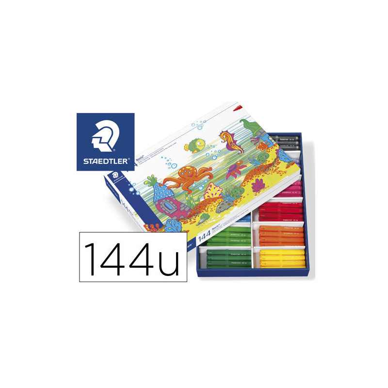 ROTULADOR STAEDTLER COLOR JUMBO TRAZO 3 MM SCHOOL PACK DE 144 UNIDADES COLORES SURTIDOS 12 X COLOR