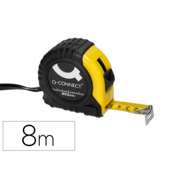 FLEXOMETRO Q-CONNECT CON FRENO MATERIAL ANTICHOQUE 25 MM DE ANCHO LONGITUD 8 MT