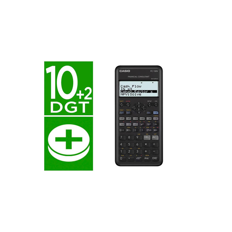 CALCULADORA CASIO FC-100V FINANCIERA 4 LINEAS 10+2 DIGITOS ALMACENAMIENTO FLASH CALCULO DE GANANCIAS