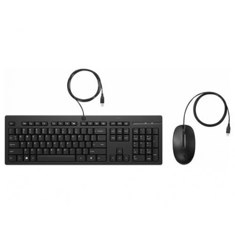 SET TECLADO + RATON HP COMBO 225 USB-A LONGITUD CABLE 180 CM COLOR NEGRO