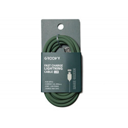 CABLE GROOVY USB 2.0 TIPO C A TIPO C LONGITUD 1 MT SILICONA COLOR VERDE SALVIA