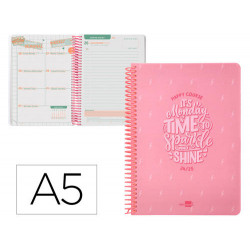 AGENDA ESCOLAR LIDERPAPEL A¥O 24 - 25 ESCOLAR BASIC ROSA DÖA PµGINA A5