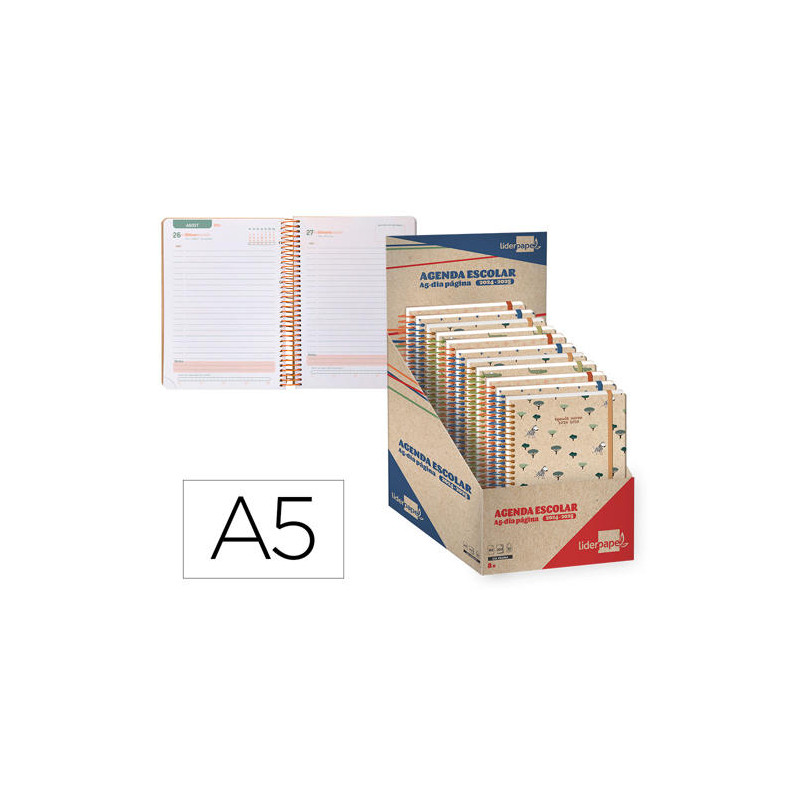 AGENDA ESCOLAR LIDERPAPEL A¥O 24 - 25 ESCOLAR CLASSIC SURTIDO DÖA PµGINA A5 CATALN