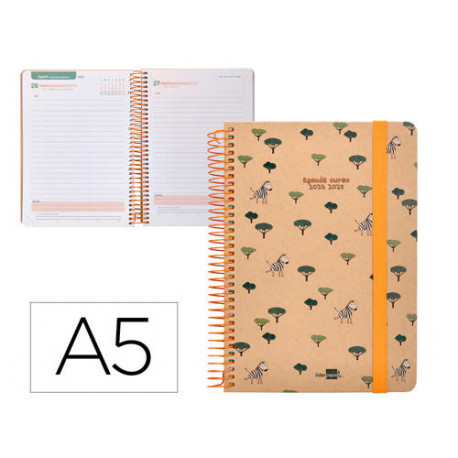 AGENDA ESCOLAR LIDERPAPEL A¥O 24 - 25 ESCOLAR CLASSIC ZEBRA DÖA PµGINA A5 TETRA