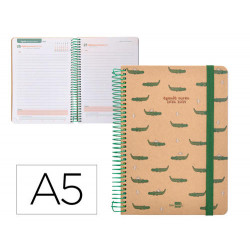 AGENDA ESCOLAR LIDERPAPEL A¥O 24 - 25 ESCOLAR CLASSIC CROCODILE DÖA PµGINA A5 TETRA