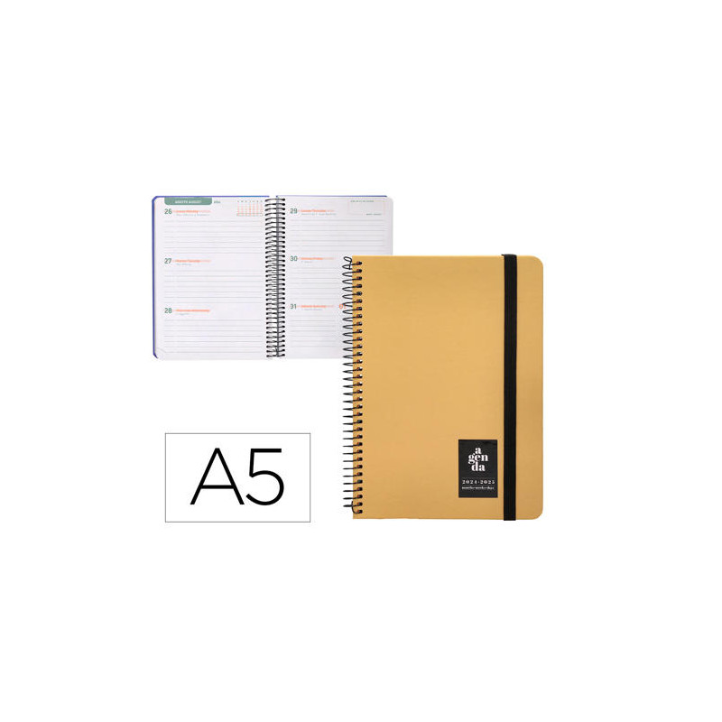 AGENDA ESCOLAR LIDERPAPEL A¥O 24 - 25 CURSO CLASSIC AMARILLO 2 DÖAS PµGINA A5