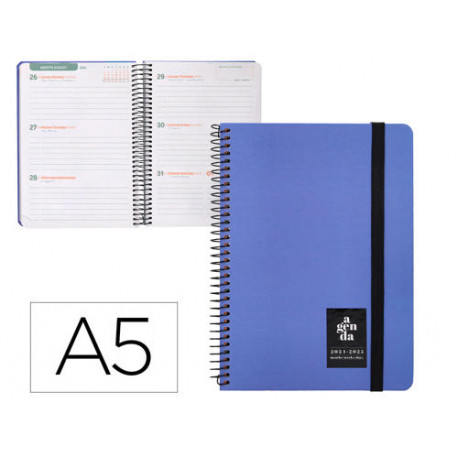 AGENDA ESCOLAR LIDERPAPEL A¥O 24 - 25 CURSO CLASSIC AZUL 2 DÖAS PµGINA A5