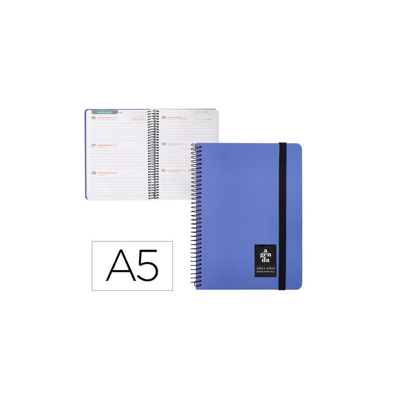 AGENDA ESCOLAR LIDERPAPEL A¥O 24 - 25 CURSO CLASSIC AZUL 2 DÖAS PµGINA A5