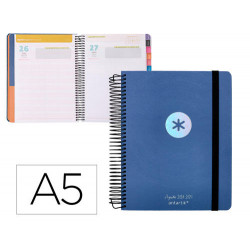 AGENDA ESCOLAR ANTARTIK AÐO 24 - 25 CURSO COLECCION MINIMAL BLUE DÍA PÁGINA A5