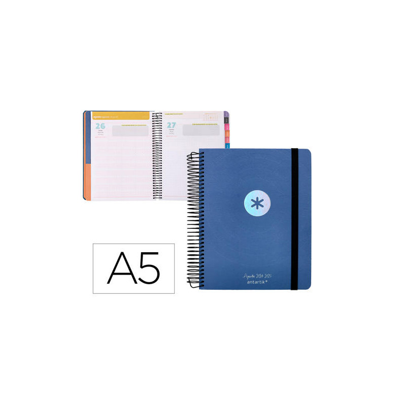 AGENDA ESCOLAR ANTARTIK AÐO 24 - 25 CURSO COLECCION MINIMAL BLUE DÍA PÁGINA A5