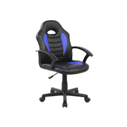 SILLA ROCADA GAMING CON BRAZOS FIJOS BASE NYLON CON RUEDAS SIMILPIEL NEGRO/AZUL 435X430X880-995 MM