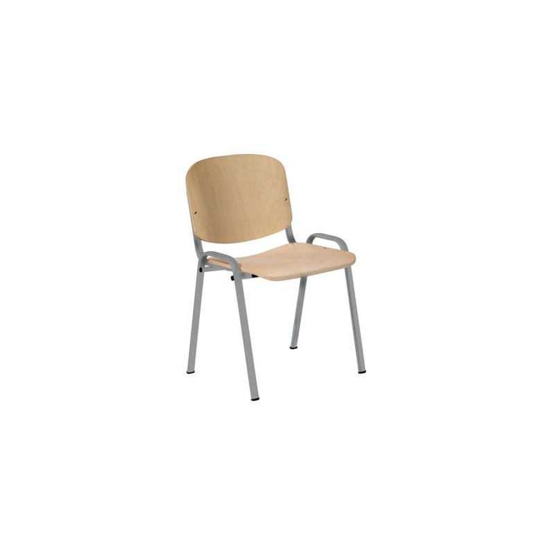 SILLA ROCADA CONFIDENTE ESTRUCTURA METALICA ASIENTO Y RESPALDO MADERA NATURAL 570X410X810 MM