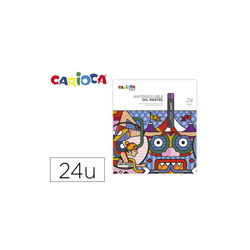 LAPICES PASTEL CARIOCA PLUS AL OLEO CAJA DE 24 UNIDADES COLORES SURTIDOS