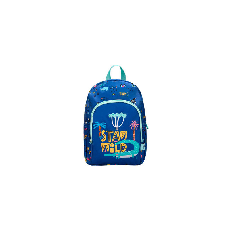 CARTERA ESCOLAR LIDERPAPEL MOC HILA INFANTIL SAFARI DISEÑO COCODRILO AZUL MARINO 330X100X250 MM