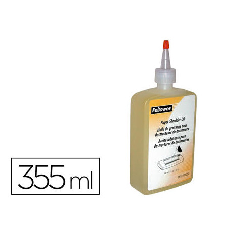 ACEITE LUBRICANTE FELLOWES PARA DESTRUCTORA DE DOCUMENTOS BOTE DE 355 ML