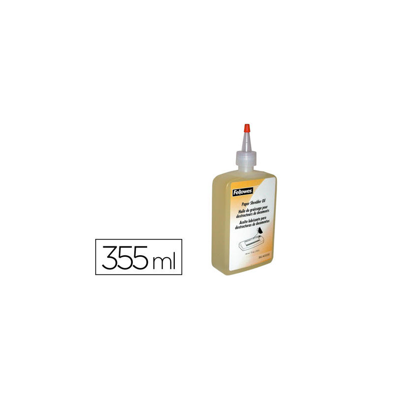 ACEITE LUBRICANTE FELLOWES PARA DESTRUCTORA DE DOCUMENTOS BOTE DE 355 ML