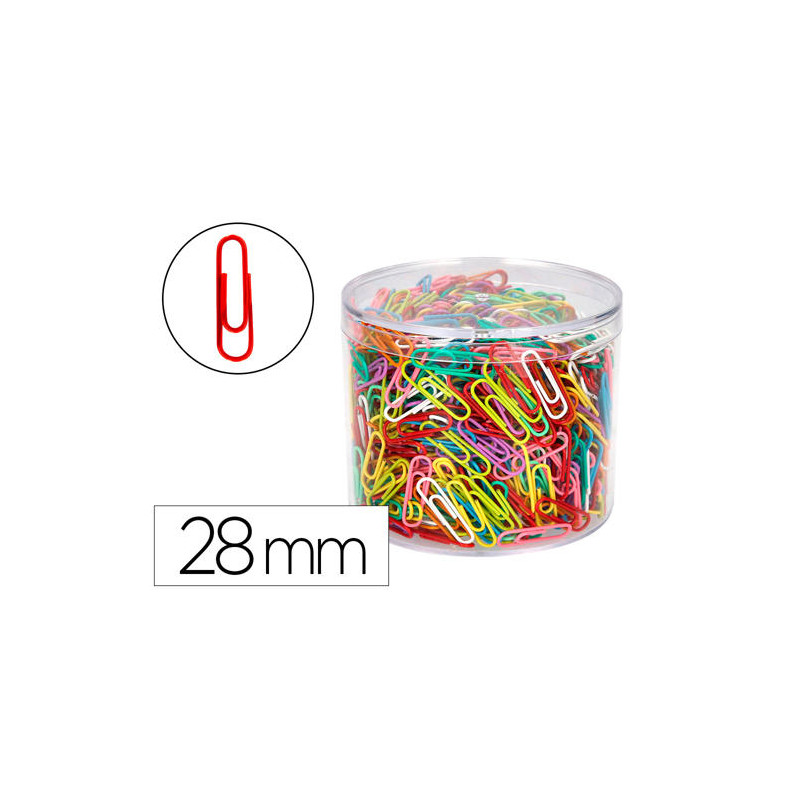 CLIPS COLORES LIDERPAPEL BOTE 1000 UNIDADES COLORES SURTIDOS