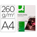 PAPEL Q-CONNECT FOTO GLOSSY DIN A4 ALTA CALIDAD DIGITAL PHOTO PARA INK-JET  DE 260GR