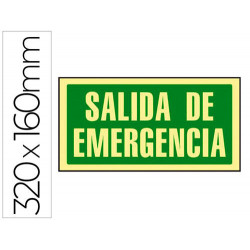 PICTOGRAMA SYSSA SEÑAL DE SALIDA DE EMERGENCIA EN PVC FOTOLUMINISCENTE 297X148 MM