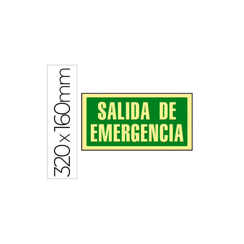 PICTOGRAMA SYSSA SEÑAL DE SALIDA DE EMERGENCIA EN PVC FOTOLUMINISCENTE 297X148 MM