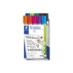 ROTULADOR STAEDTLER LUMOCOLOR 351 PARA PIZARRA BLANCA PUNTA REDONDA 2 MM RECARGABLE CAJA 10 UNIDADES