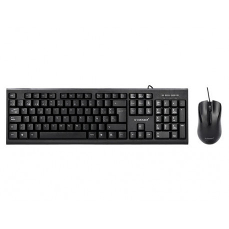 SET TECLADO Y RATON Q-CONNECT CON CABLE COLOR NEGRO