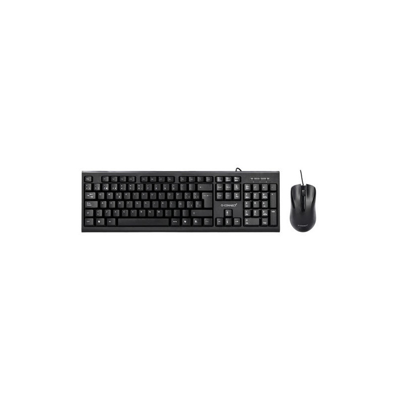 SET TECLADO Y RATON Q-CONNECT CON CABLE COLOR NEGRO