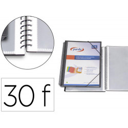 CARPETA PARDO ESCAPARATE CON ESPIRAL 30 FUNDAS FOLIO PERSONALIZABLE COLOR NEGRA