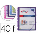 CARPETA PARDO ESCAPARATE CON ESPIRAL 40 FUNDAS FOLIO PERSONALIZABLE COLOR LILA