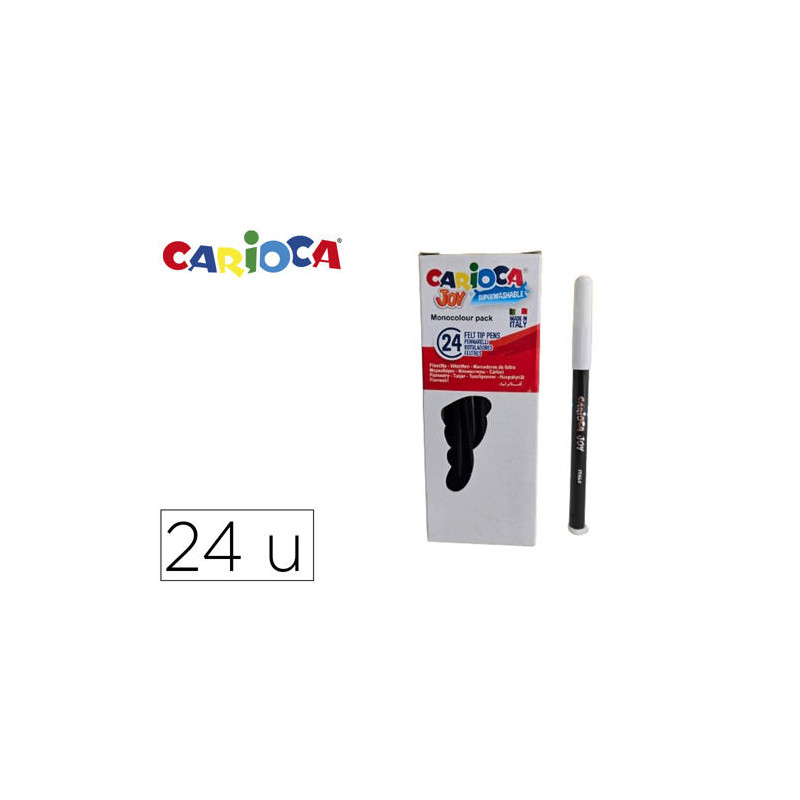 ROTULADOR CARIOCA JOY MONOCOLOR NEGRO CAJA DE 24 UNIDADES