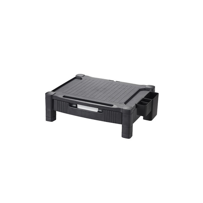 SOPORTE Q-CONNECT PARA MONITOR /IMPRESORA AJUSTABLE ALTURA 10,3CM A 13,3CM CON CAJON COLOR NEGRO 434