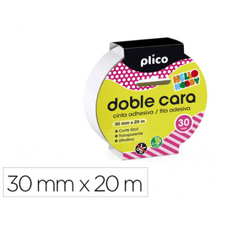 CINTA ADHESIVA PLICO DOBLE CARA 20 MT X 30 MM