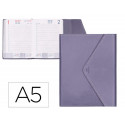 AGENDA ENCUADERNADA LIDERPAPEL PSARA A5 2025 DIA PAGINA COLOR VIOLETA PAPEL 70 GR