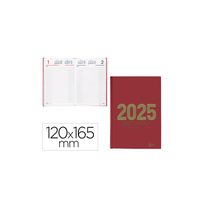 DIETARIO LIDERPAPEL 2025 OCTAVO 12X16,5 CM COLOR ROJO PAPEL 70 GR