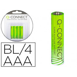 PILA Q-CONNECT ALCALINA AAA BLISTER CON 4 UNIDADES