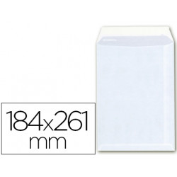 SOBRE AB-26 BOLSA CELULOSA BLANCO 184X261 MM CON TIRA DE SILICONA