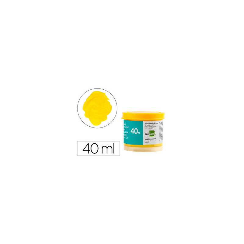 TEMPERA LIDERPAPEL ESCOLAR 40 ML AMARILLO