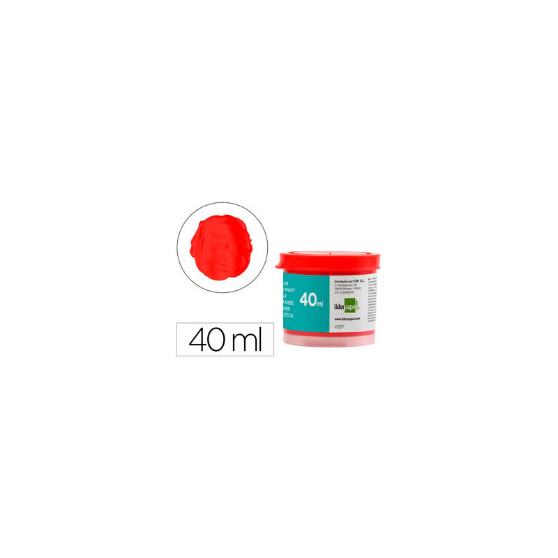 TEMPERA LIDERPAPEL ESCOLAR 40 ML ROJO