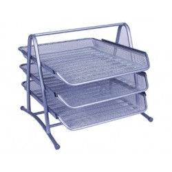 BANDEJA SOBREMESA METALICA Q-CONNECT KF00822 REJILLA PLATA 3 BANDEJAS MOVIBLES 350X278X275 MM