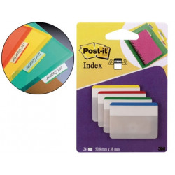 BANDERITAS SEPARADORAS RIGIDAS DISPENSADOR 4 COLORES POST-IT INDEX 686F-1 GRANDES 24 BANDERITAS