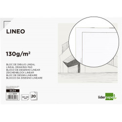 BLOC DIBUJO LIDERPAPEL LINEAL ENCOLADO 230X325MM 20 HOJAS 130 GR/M2 CON RECUADRO