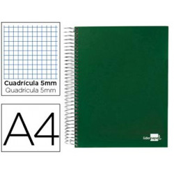 CUADERNO ESPIRAL LIDERPAPEL A4 MICRO PAPERCOAT TAPA FORRADA 140H 75 GR CUADRO5MM 5 BANDAS 4 TALADROS